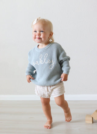 The Embroidered Oversized Sweater - Sweater- Honey Moon Baby Co