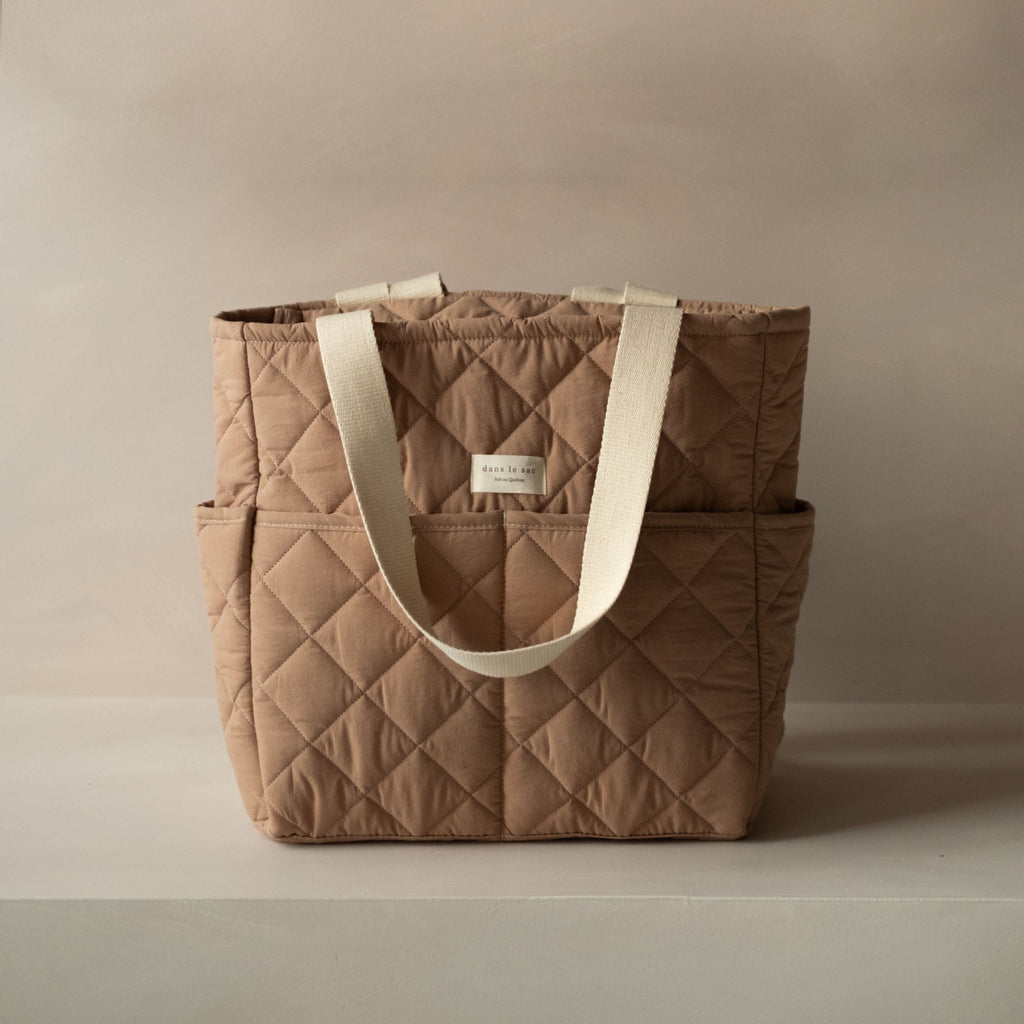 Tan Quilted Backpack by Dans le Sac