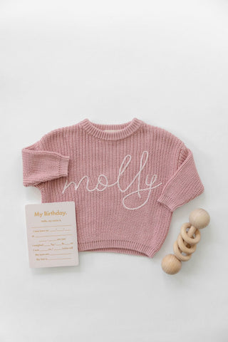 The Embroidered Oversized Sweater - Sweater- Honey Moon Baby Co