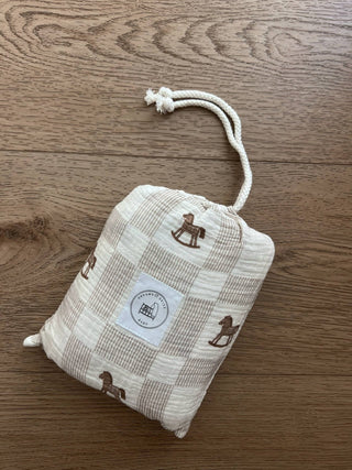 Rocking Horse Cotton Crib Sheet - Crib Sheets - Dreamy Skies Baby