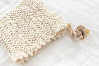 Cozy Waffle Lovie - Pacifier Holder - New Grain