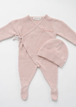 Embroidered Wrap Knit Footie - Infant - Honey Moon Baby Co