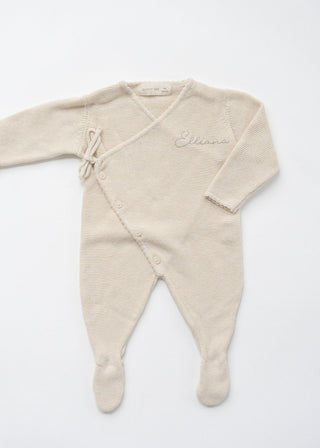 Embroidered Wrap Knit Footie - Infant - Honey Moon Baby Co