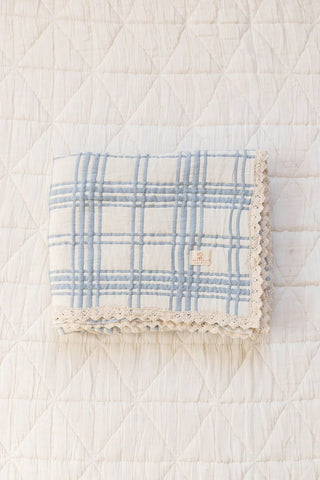 French Plaid Quilt | Powder - Blanket- New Grain