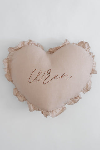 Embroidered Heart Pillow - Pillow - Honey Moon Baby Co