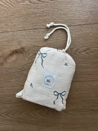 Blue Bows Cotton Crib Sheet - Crib Sheets - Dreamy Skies Baby