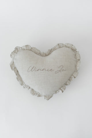 Embroidered Heart Pillow - Pillow - Honey Moon Baby Co