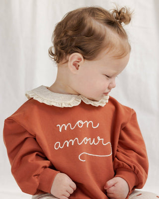 Mon Amour Collared Sweatshirt - Sweatshirt - Quincy Mae