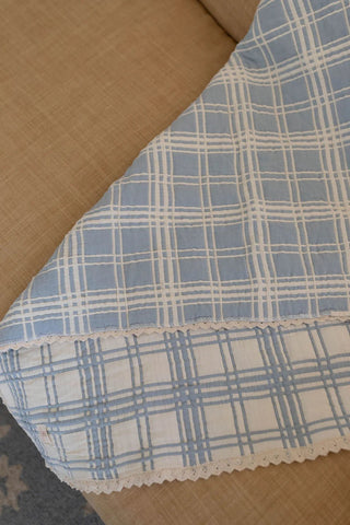French Plaid Quilt | Powder - Blanket- New Grain