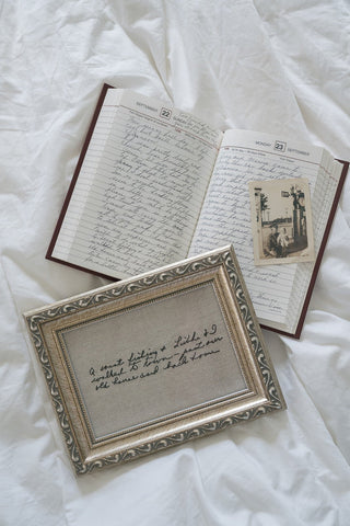 The Embroidered Note - Framed Keepsakes- Honey Moon Baby Co