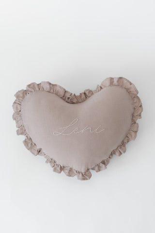 Embroidered Heart Pillow - Pillow - Honey Moon Baby Co