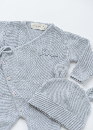 Embroidered Wrap Knit Footie - Infant - Honey Moon Baby Co