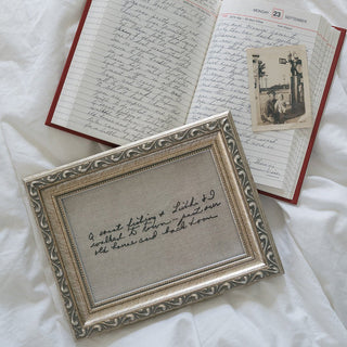 The Embroidered Note - Framed Keepsakes- Honey Moon Baby Co
