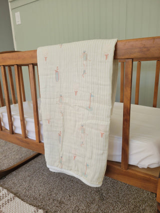 Vintage Golf 6 Layer Gauze Blanket - Blanket - Ellie and Layne