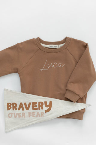 The Embroidered Crewneck - Sweatshirt - Honey Moon Baby Co