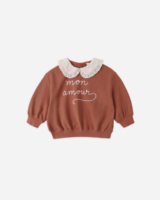 Mon Amour Collared Sweatshirt - Sweatshirt - Quincy Mae