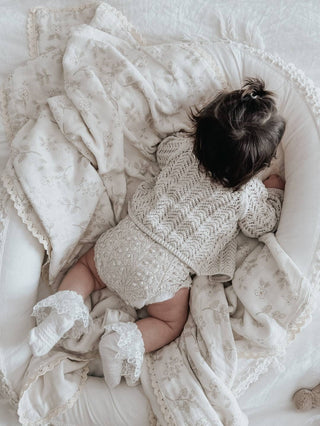 Serenity Floral 6 Layer Gauze Blanket - Blanket - Ellie and Layne