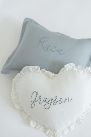 Embroidered Heart Pillow - Pillow - Honey Moon Baby Co