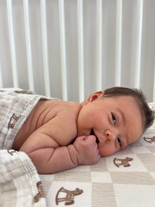 Rocking Horse Cotton Crib Sheet - Crib Sheets - Dreamy Skies Baby