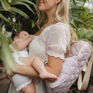 Quilted Backpack | Liberty Mimosa (Preorder for 5/25) - Diaper Bags - Dans le Sac