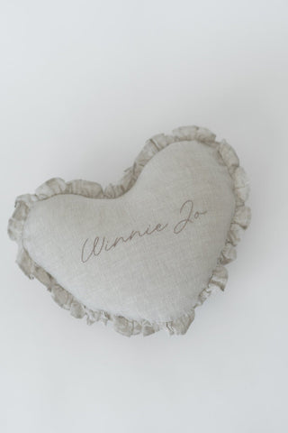 Embroidered Heart Pillow - Pillow - Honey Moon Baby Co