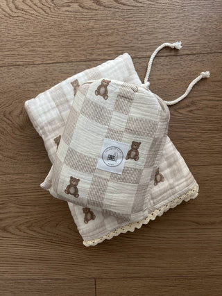 Vintage Teddy Cotton Gauze Crib Sheet - Crib Sheets - Dreamy Skies Baby