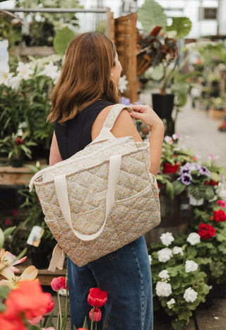 Quilted Backpack | Liberty Mimosa (Preorder for 5/25) - Diaper Bags - Dans le Sac