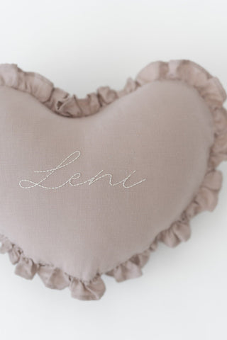 Embroidered Heart Pillow - Pillow - Honey Moon Baby Co