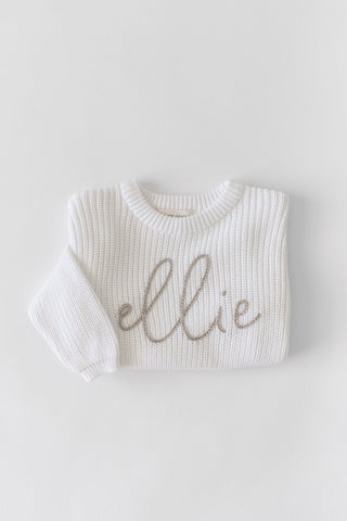 The Embroidered Oversized Sweater - Sweater - Honey Moon Baby Co