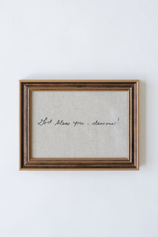 The Embroidered Note - Framed Keepsakes - Honey Moon Baby Co
