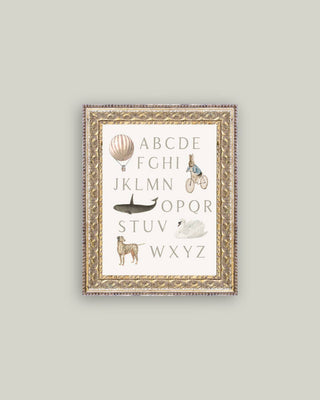 Alphabet with Vintage Art - Art Print- Petal Lane Home