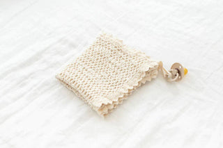 Cozy Waffle Lovie - Pacifier Holder - New Grain