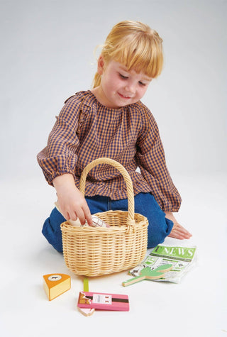 Wicker Shopping Basket - Toys - Tender Leaf Toys