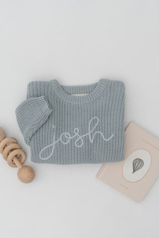 The Embroidered Oversized Sweater - Sweater - Honey Moon Baby Co