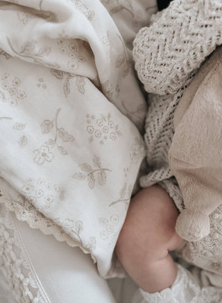 Serenity Floral 6 Layer Gauze Blanket - Blanket - Ellie and Layne