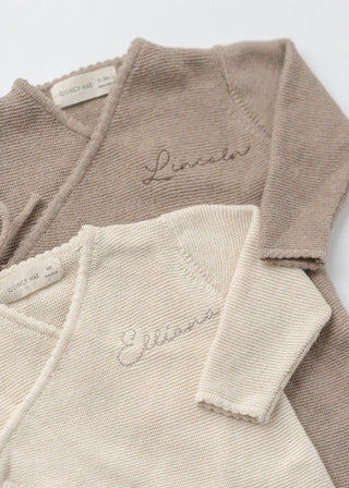 Embroidered Wrap Knit Footie - Infant - Honey Moon Baby Co