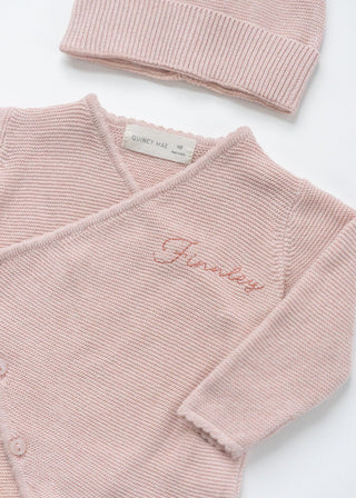 Embroidered Wrap Knit Footie - Infant - Honey Moon Baby Co