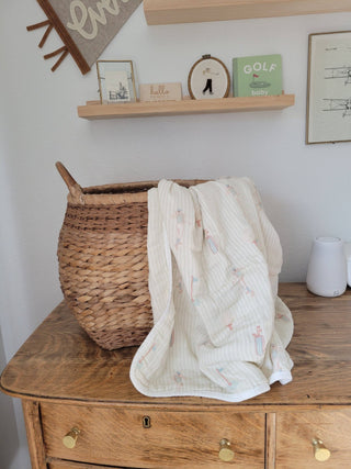 Vintage Golf 6 Layer Gauze Blanket - Blanket - Ellie and Layne