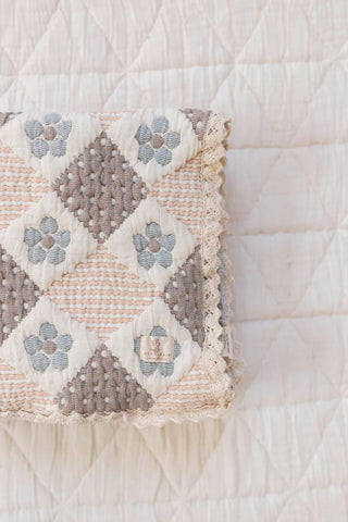 Prairie Quilt | Blush + Chambray - Blanket- New Grain